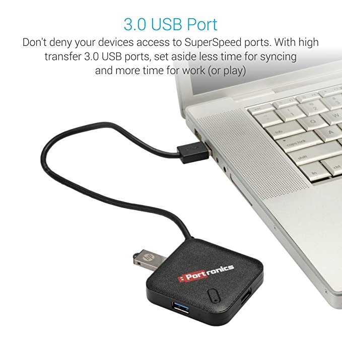 Portronics MPort 34M-USB 3.0 HUB with Type-C Cable