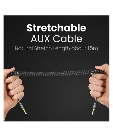 Portronics Konnect AUX 6-1.5 Meter Long 3.5 mm Spiral Cable