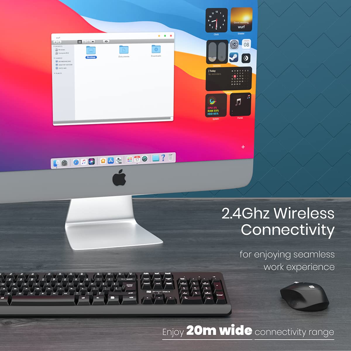 Portronics Key3 Combo-Multimedia Wireless keyboard & Mouse