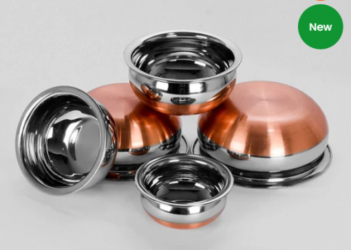 Coconut Rio Handi set of 5 – stainless steel with copper Bottom