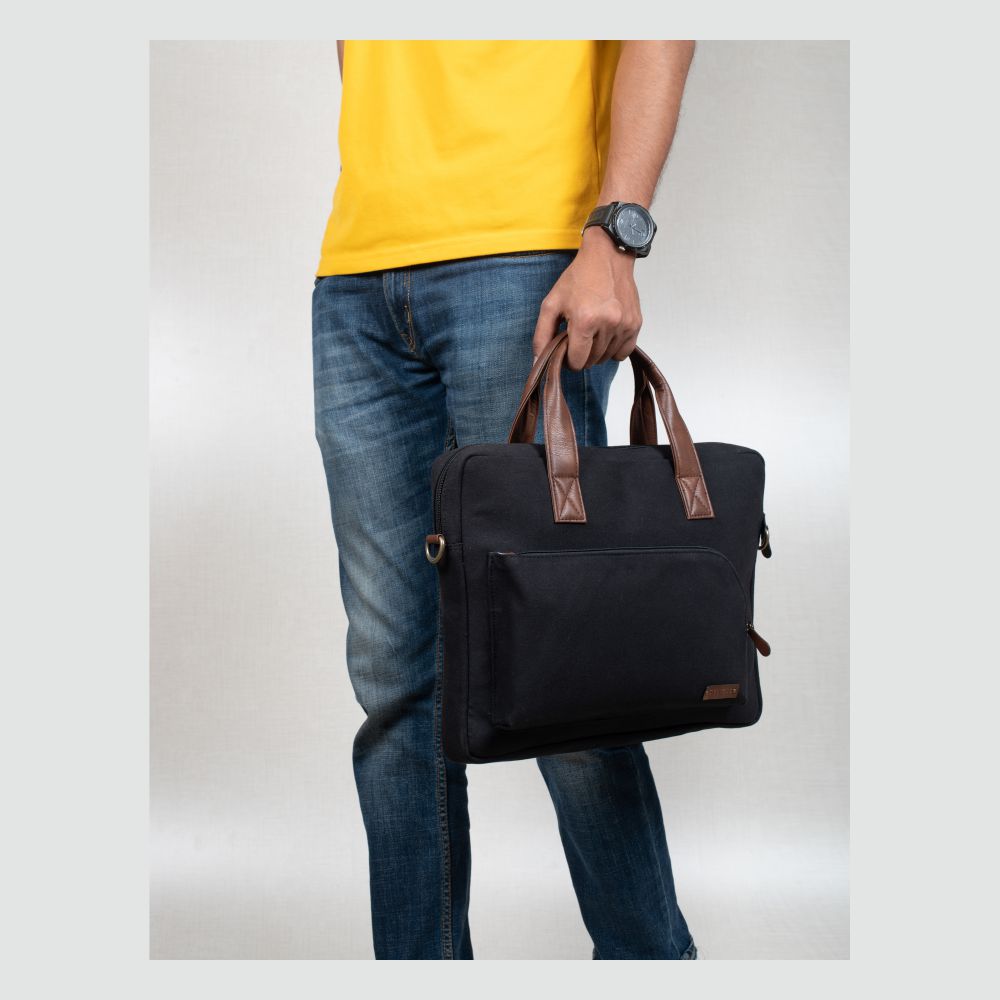 Oblique Designs - Rush - Laptop Bag - Black, Teal Blue