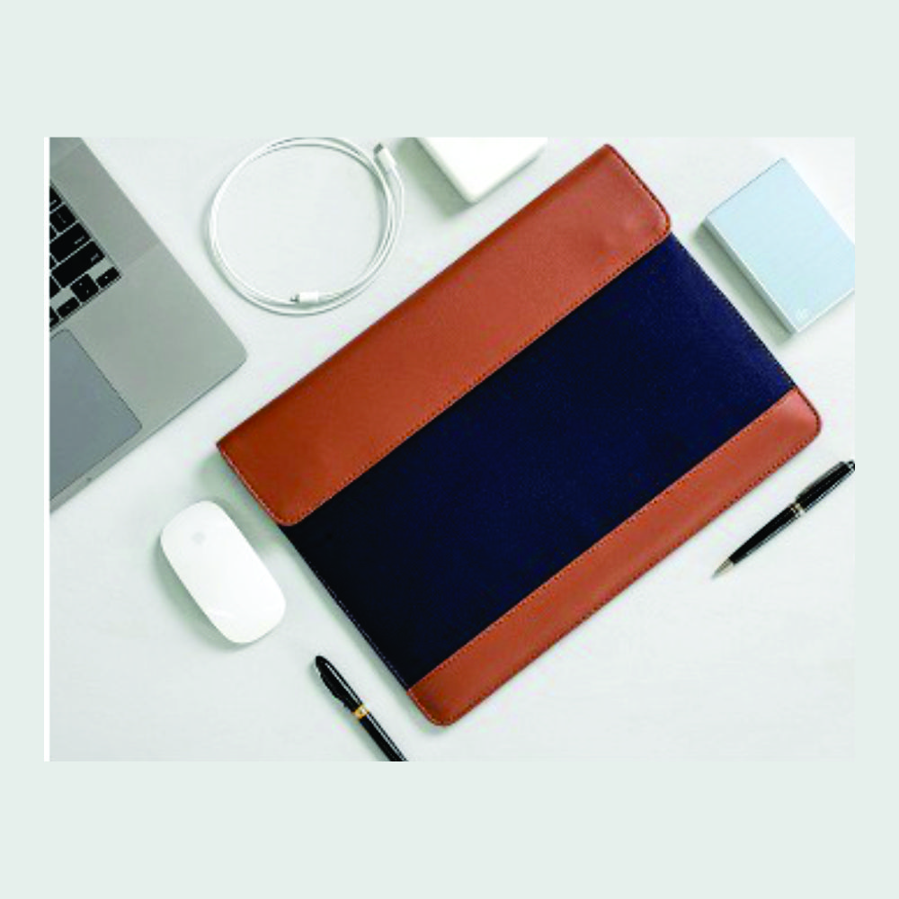 Oblique Designs - Lapido - Laptop Sleeve - Blue/Tan, Khaki/Brown