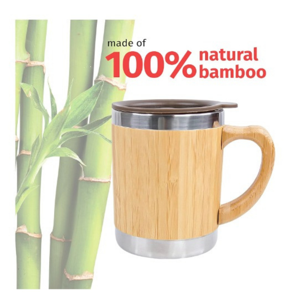 Stainless Steel Natural Bamboo Mug