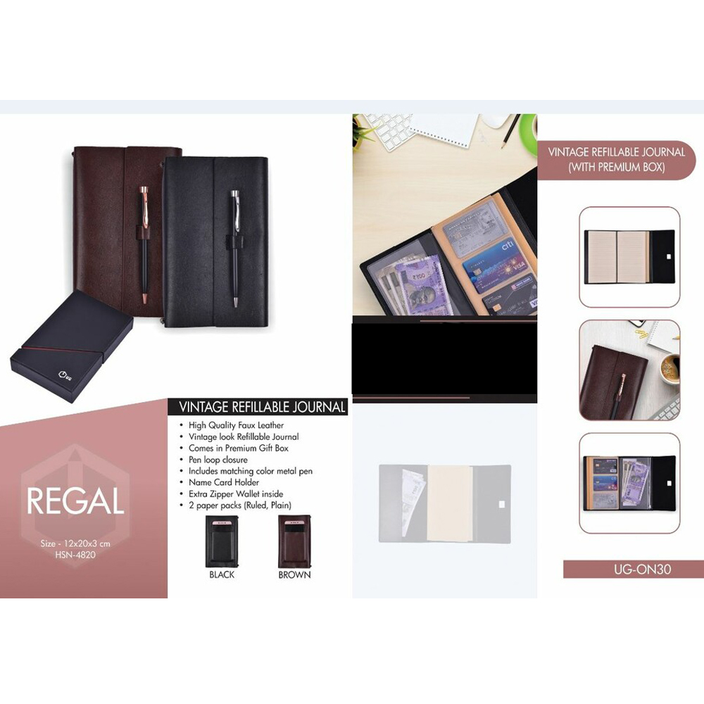 REGAL - Vintage Style Refillable Notebooks