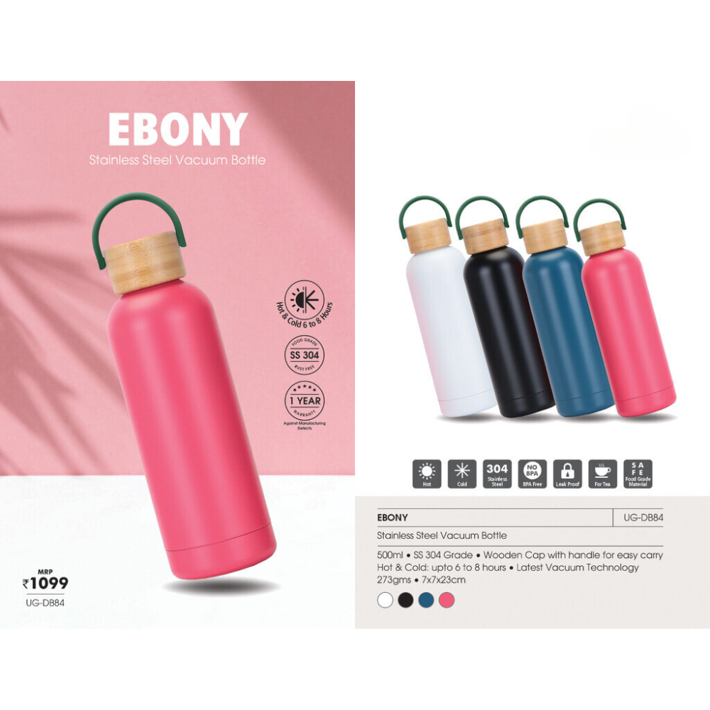 EBONY - Stainless Steel Vacuum Bottle - 500ml