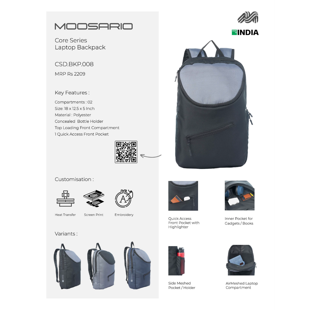 MOOSARIO Core Series Laptop Backpack