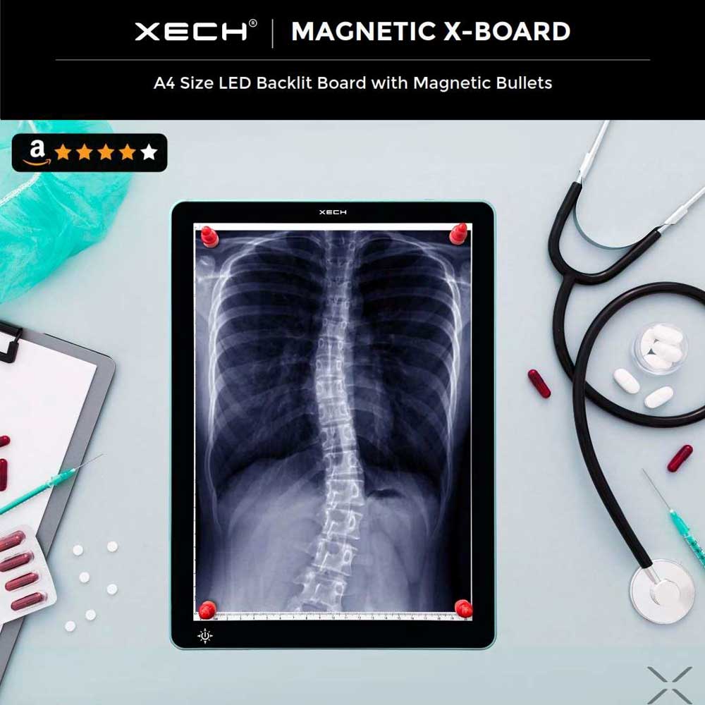 XECH -  MAGNETIC X-BOARD - A4 Size LED Backlit Board with Magnetic Bullets