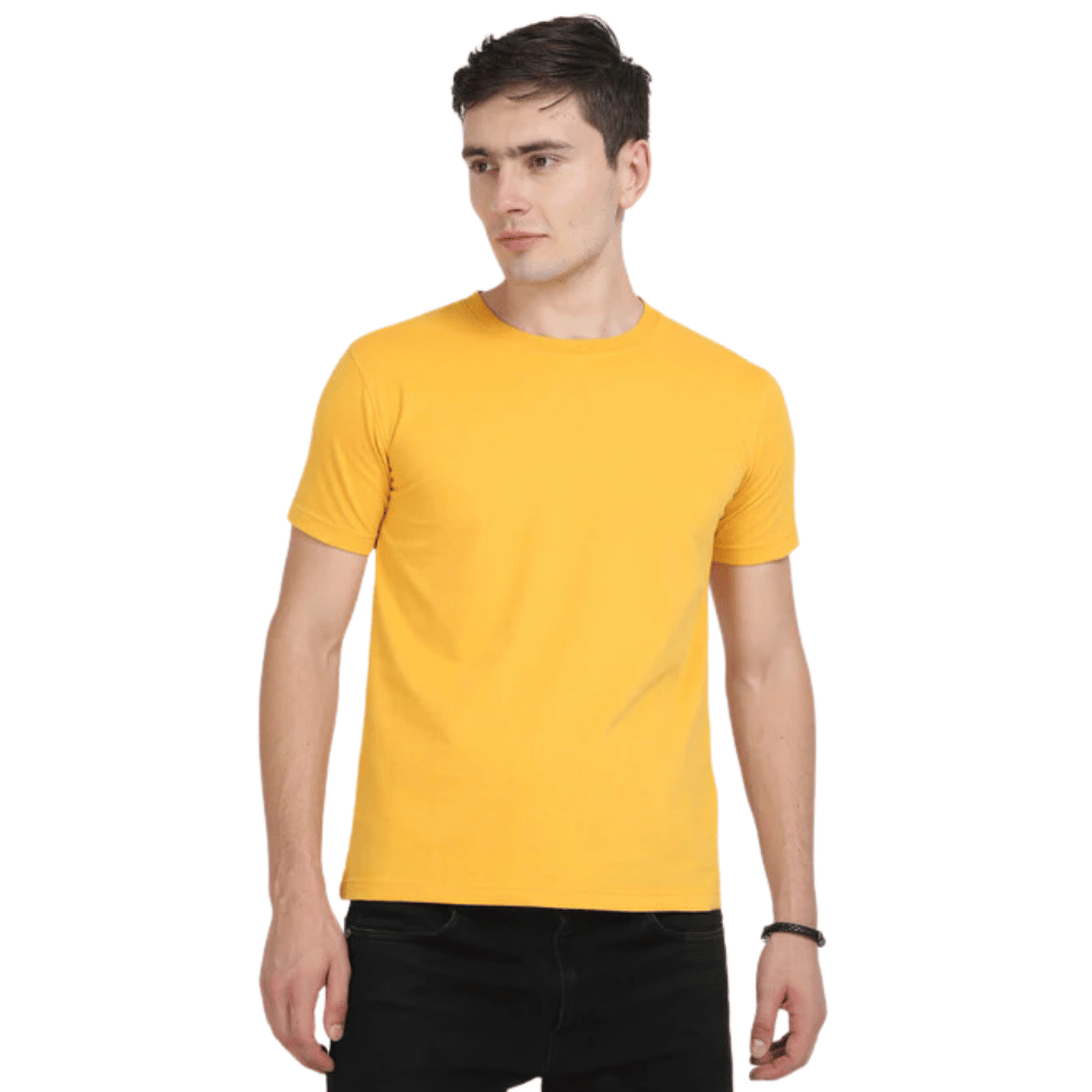 Caslay - Sustainable Crew neck T-shirt - Mustard