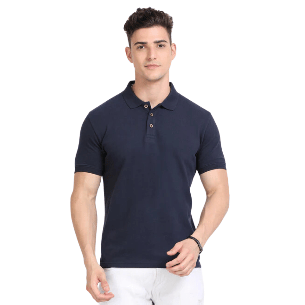 Caslay - Sustainable Polo T-shirt - Navy Blue