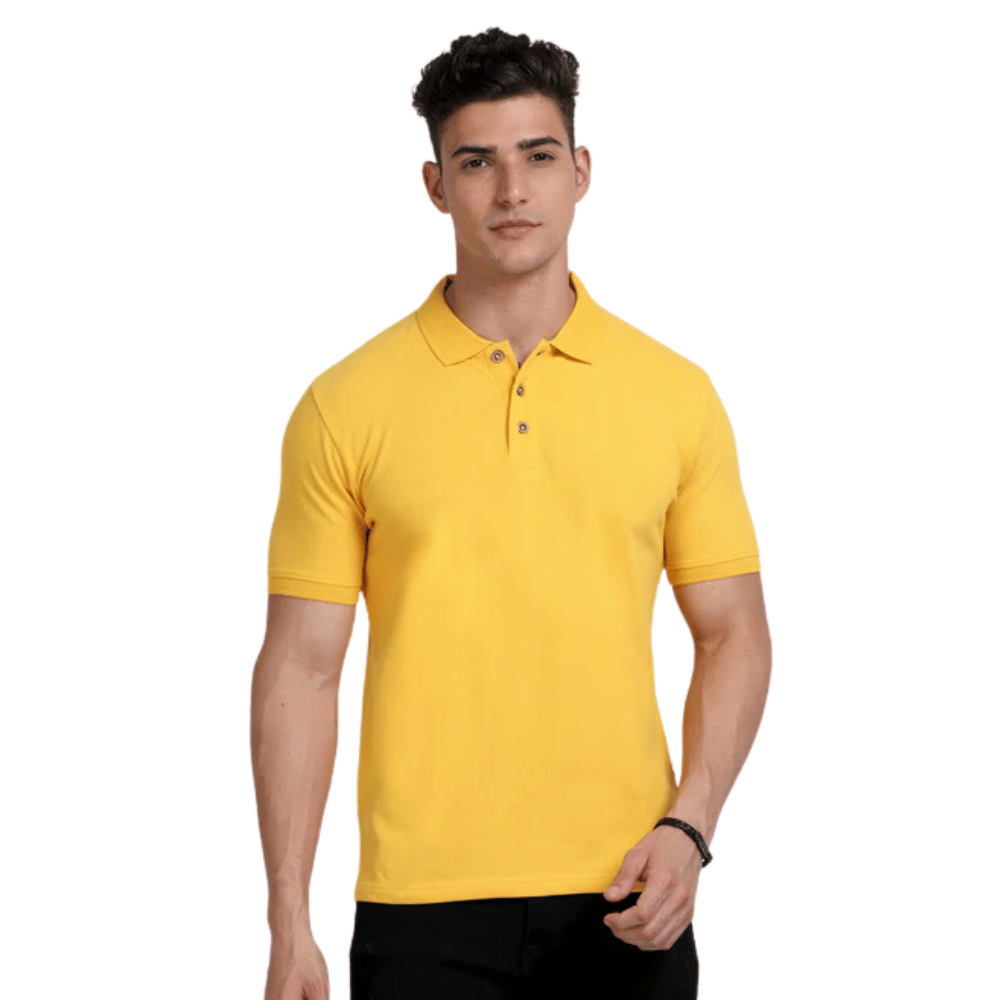 Caslay - Sustainable Polo T-shirt - Mustard