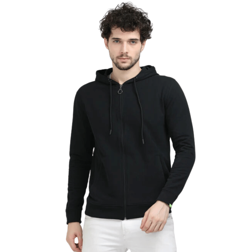 Caslay - Sustainable Hoodie With Zip - Black