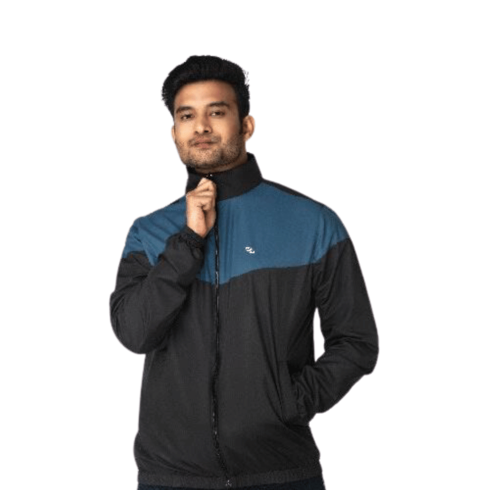 Zeel - Mens Windcheater Jacket - Black With Blue