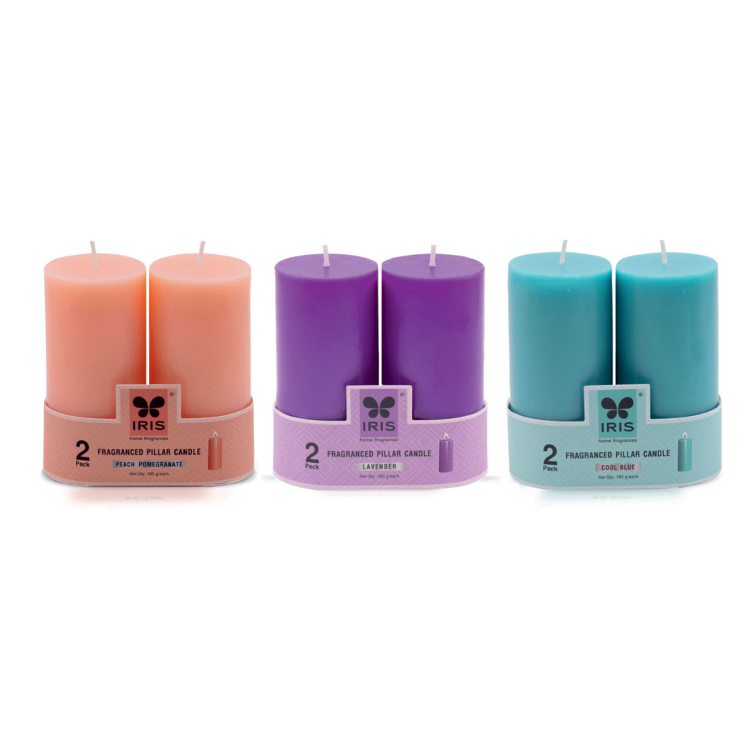 IRIS - Set of 2 pillar candles