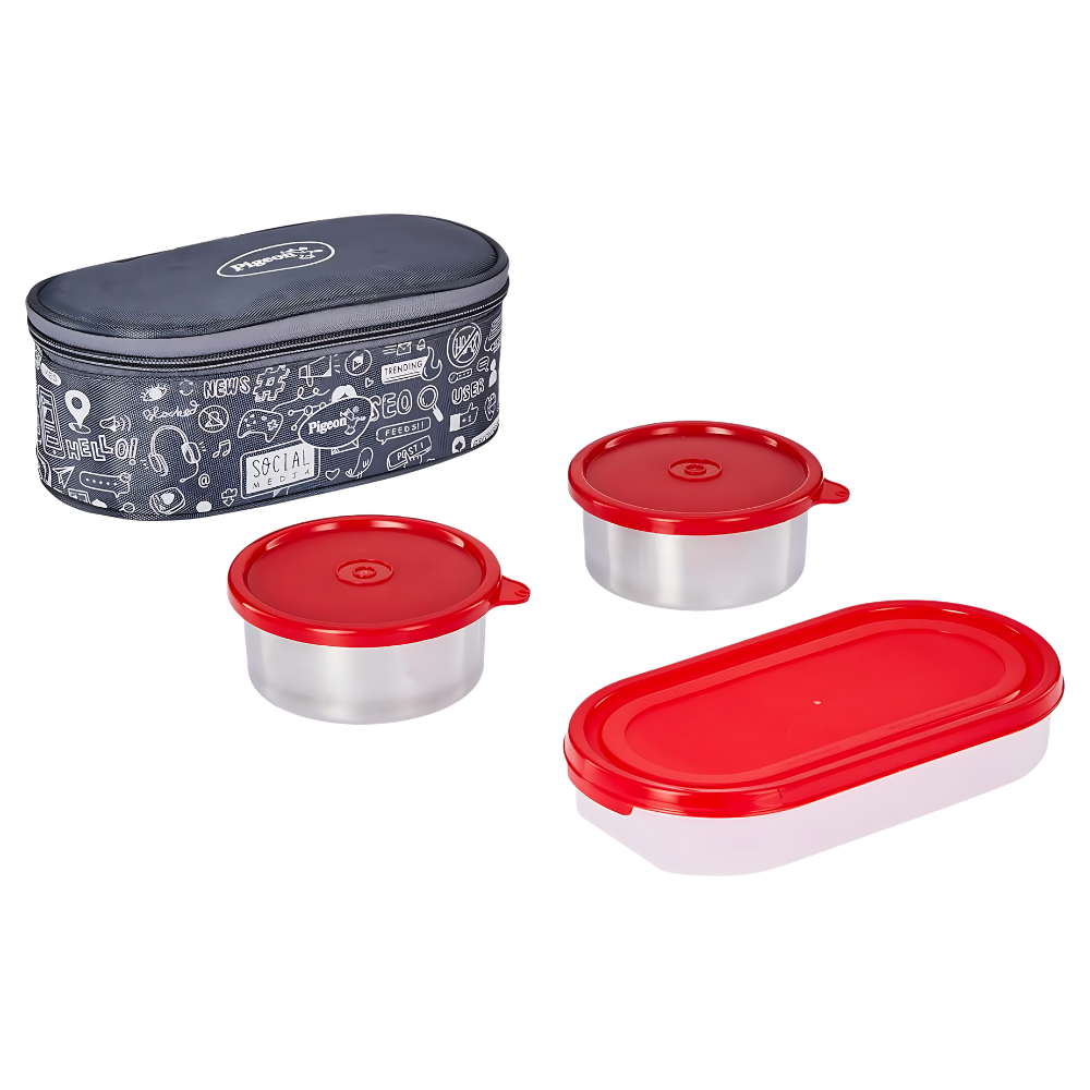 Pigeon - Fresh Meal Stainless Steel Tiffin Box Set of 3