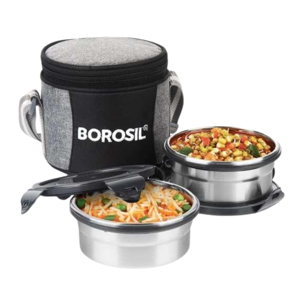 Borosil Stainless Steel Lunch Box Set of 2