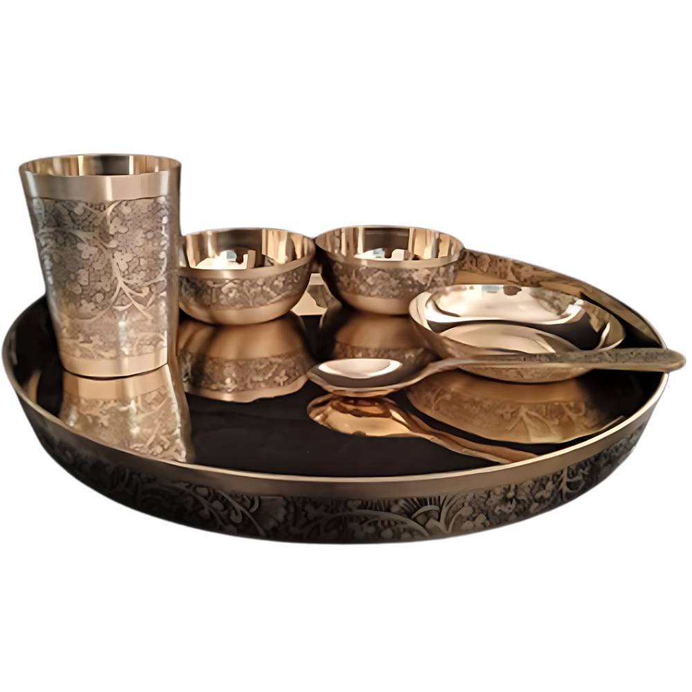 Taluka - Pure Bronze Etching Shai Bhojan Set