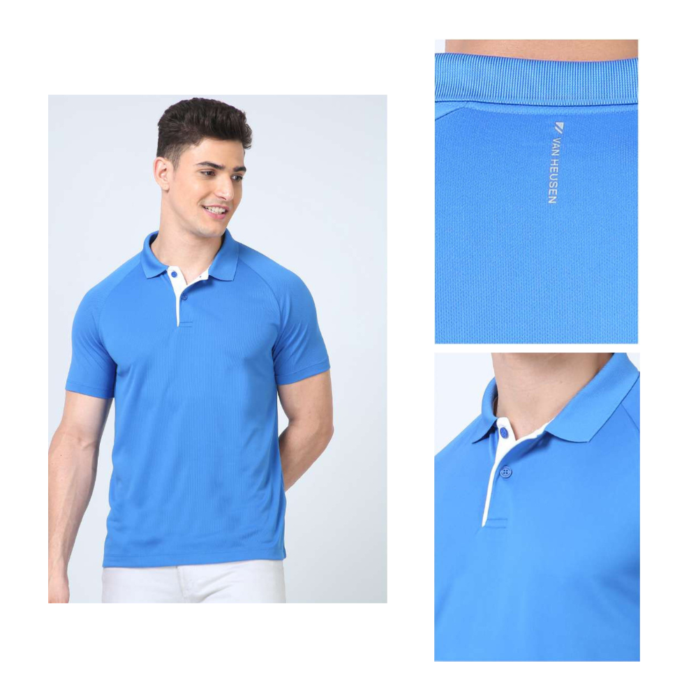 Vanheusen Polo T-shirt - Dry fit- Aqua Blue