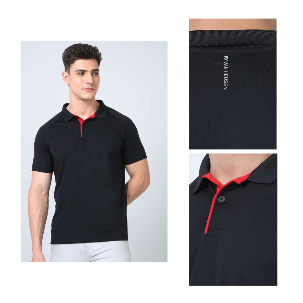 Vanheusen Polo T-shirt - Dry fit-Black