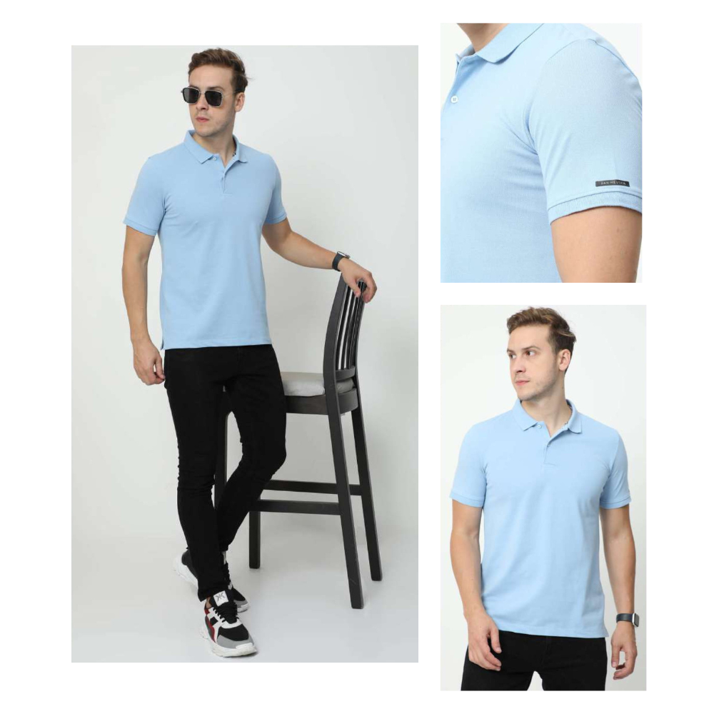 Vanheusen Polo T-shirt - Aqua Blue