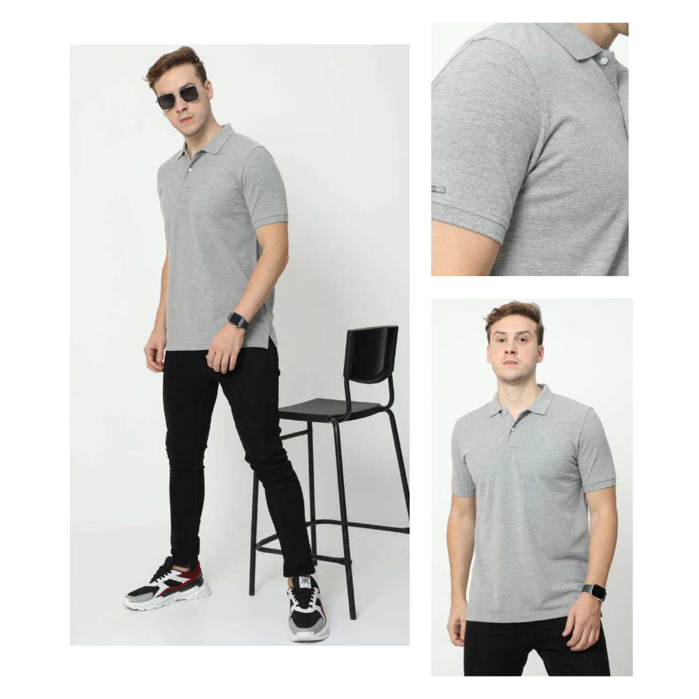 Vanheusen Polo T-shirt - Grey Melange