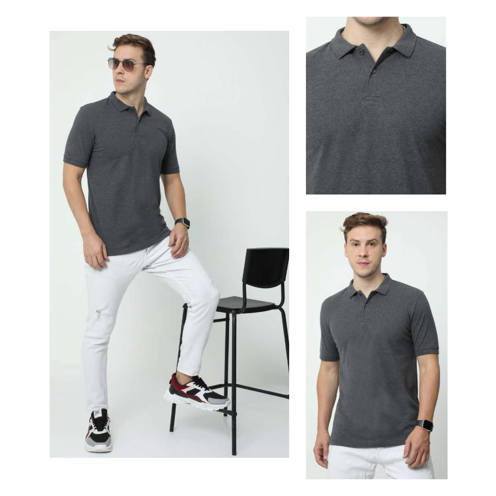 Vanheusen Polo T-shirt - Charcoal Grey