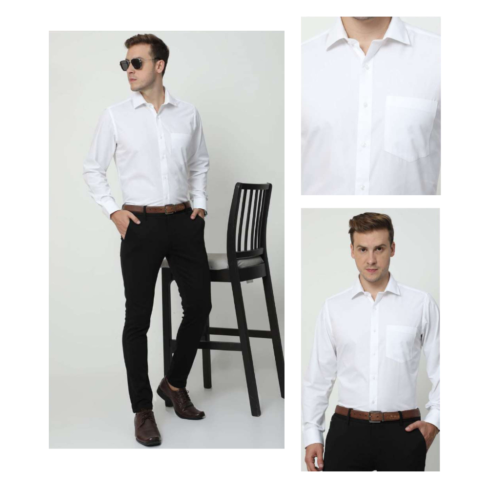 Vanheusen Wrinkle Free Formal Shirt CVC White-Men