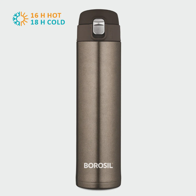 Borosil Stainless Steel Hydra Nova-Vacuum Insulated Flask Water Bottle- Titanium