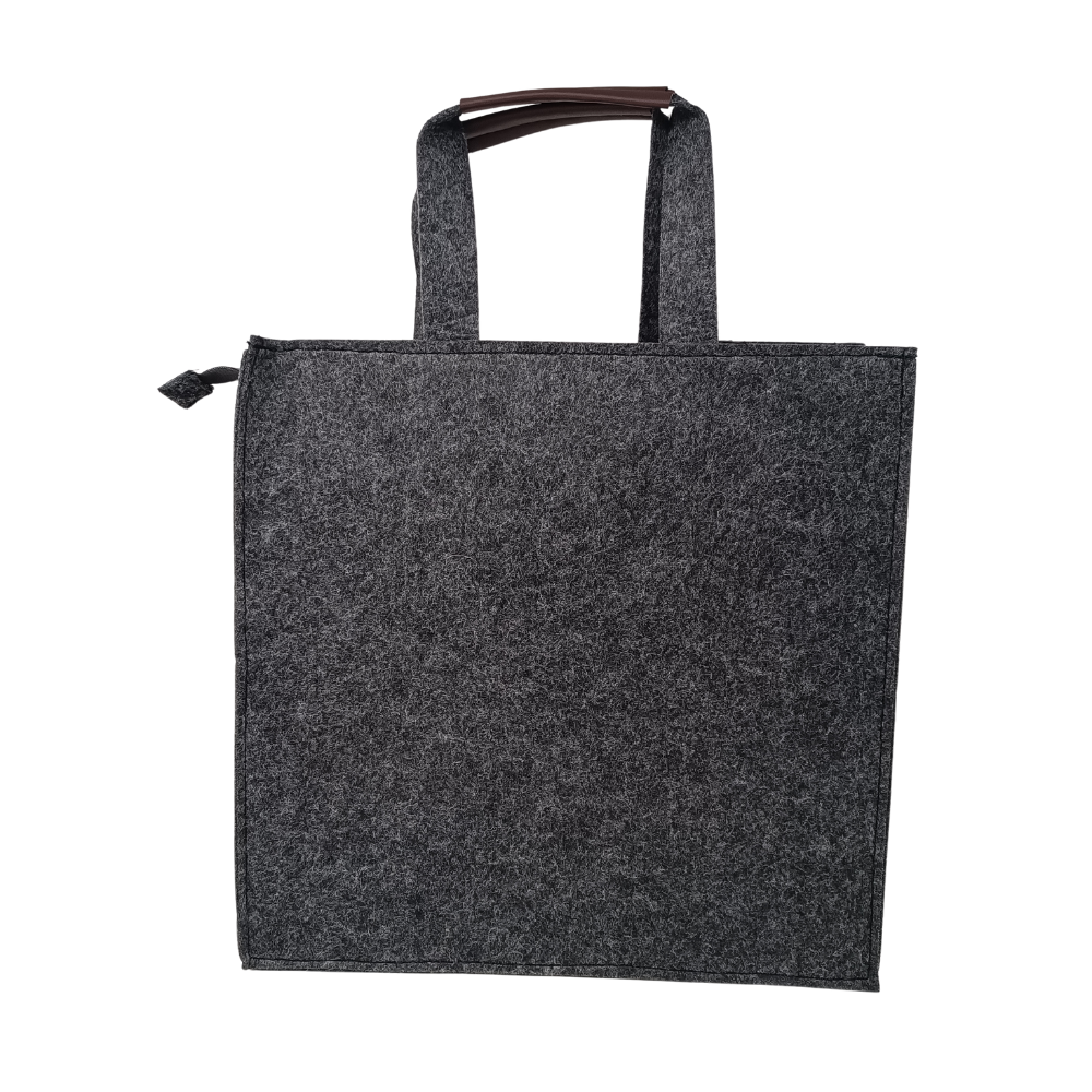 Felt bag with zip-Dark grey