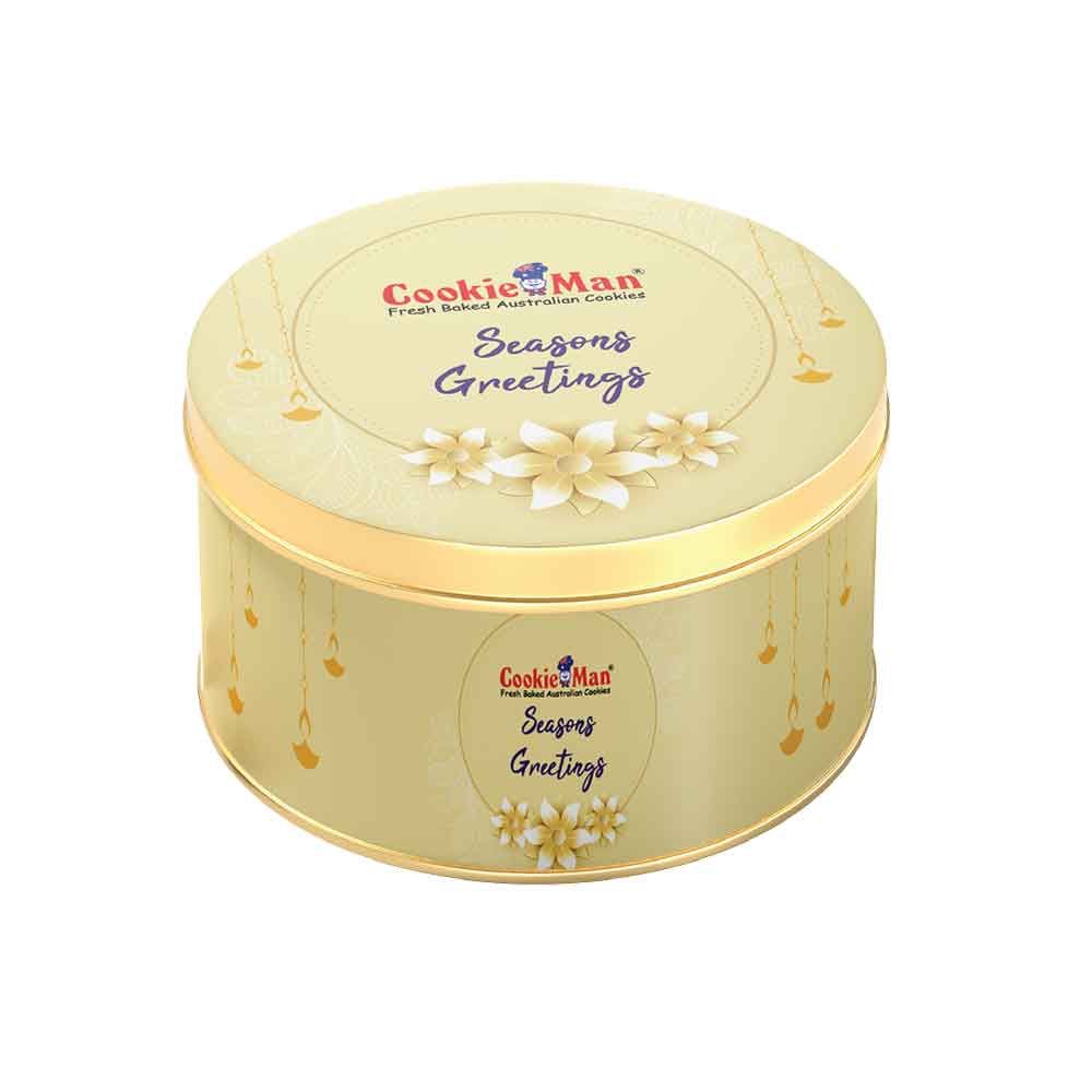 New Year Gift Hamper - Cookie Man - Crispy Crunchy Blossom Tin 300 Gms