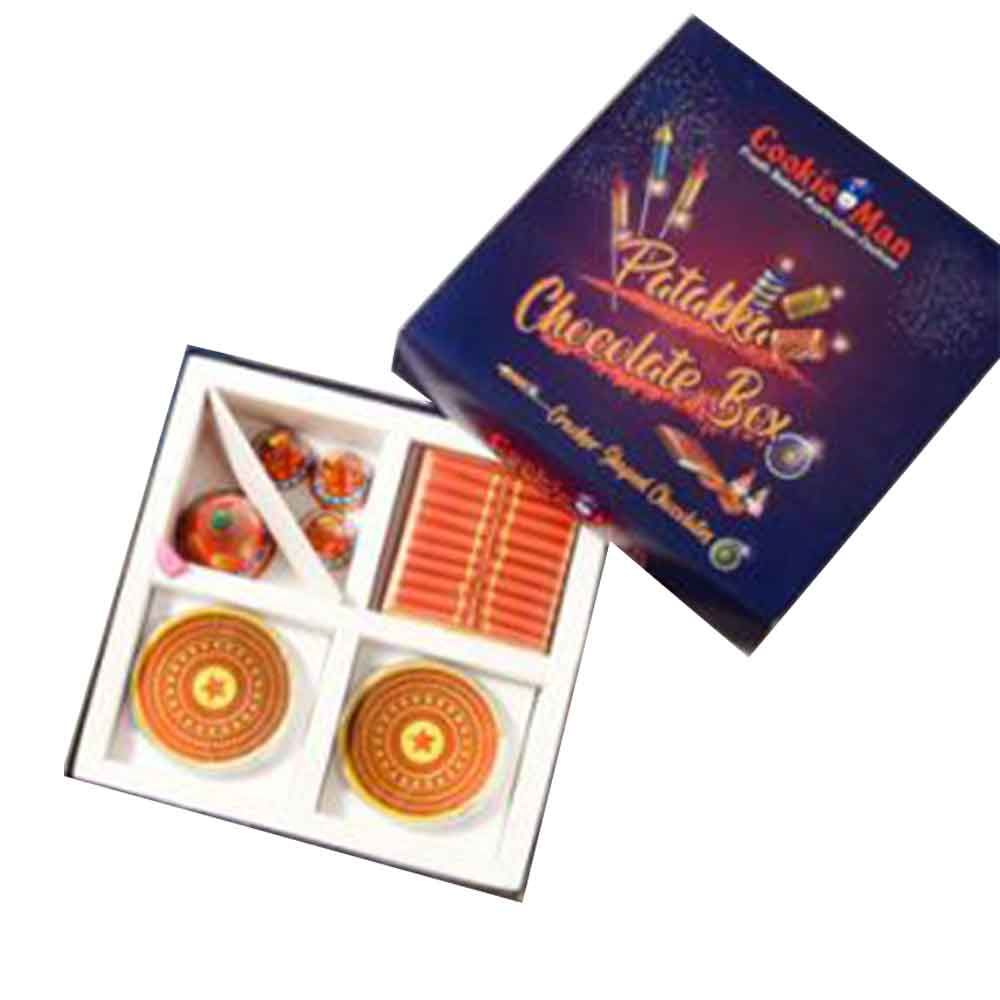 New Year Gift Hamper - Cookie Man - Premium Patakka Chocolate Box 250 Gms