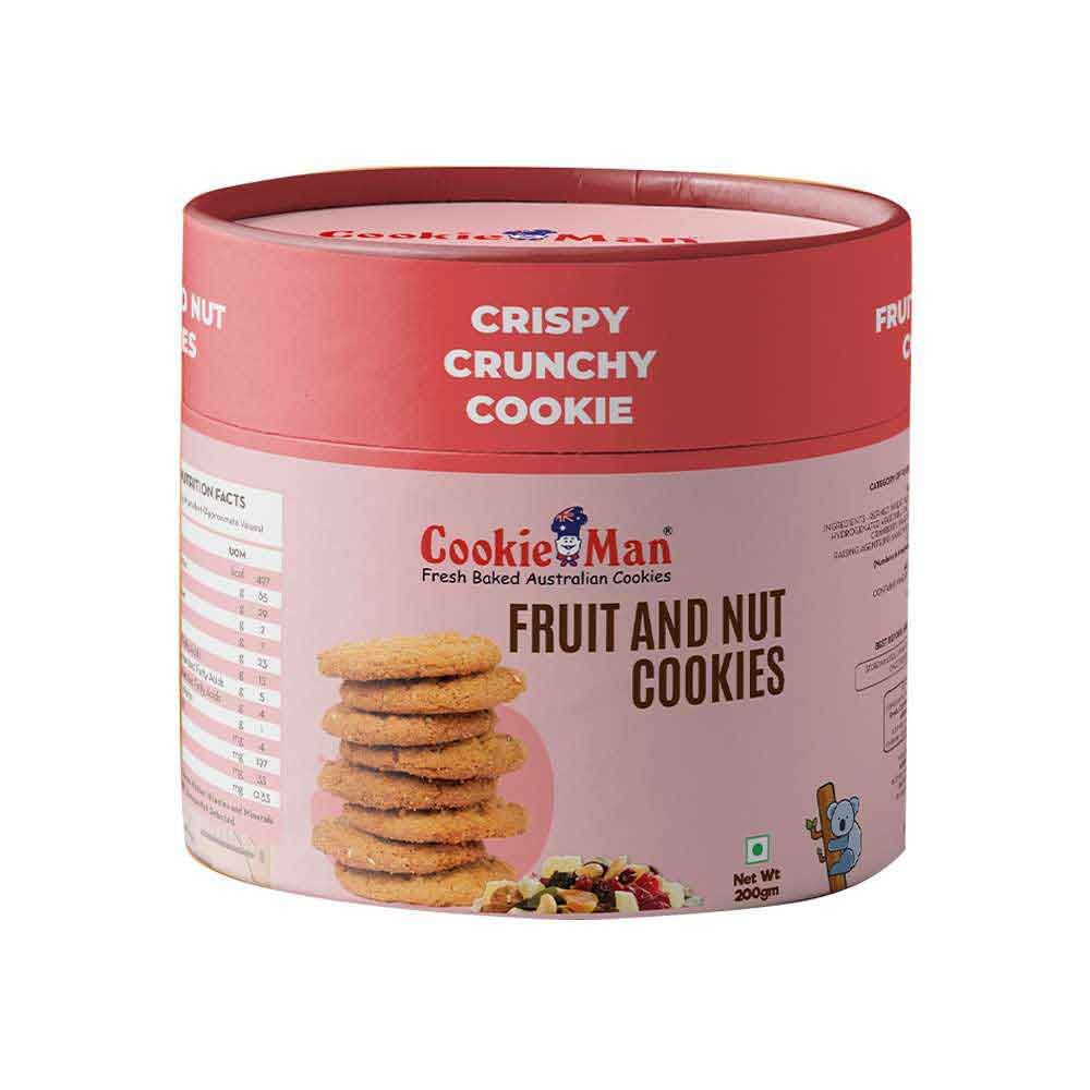 New Year Gift Hamper - Cookie Man - Crispy Crunchy Premium Fruit and Nut Cookies 200 Gms