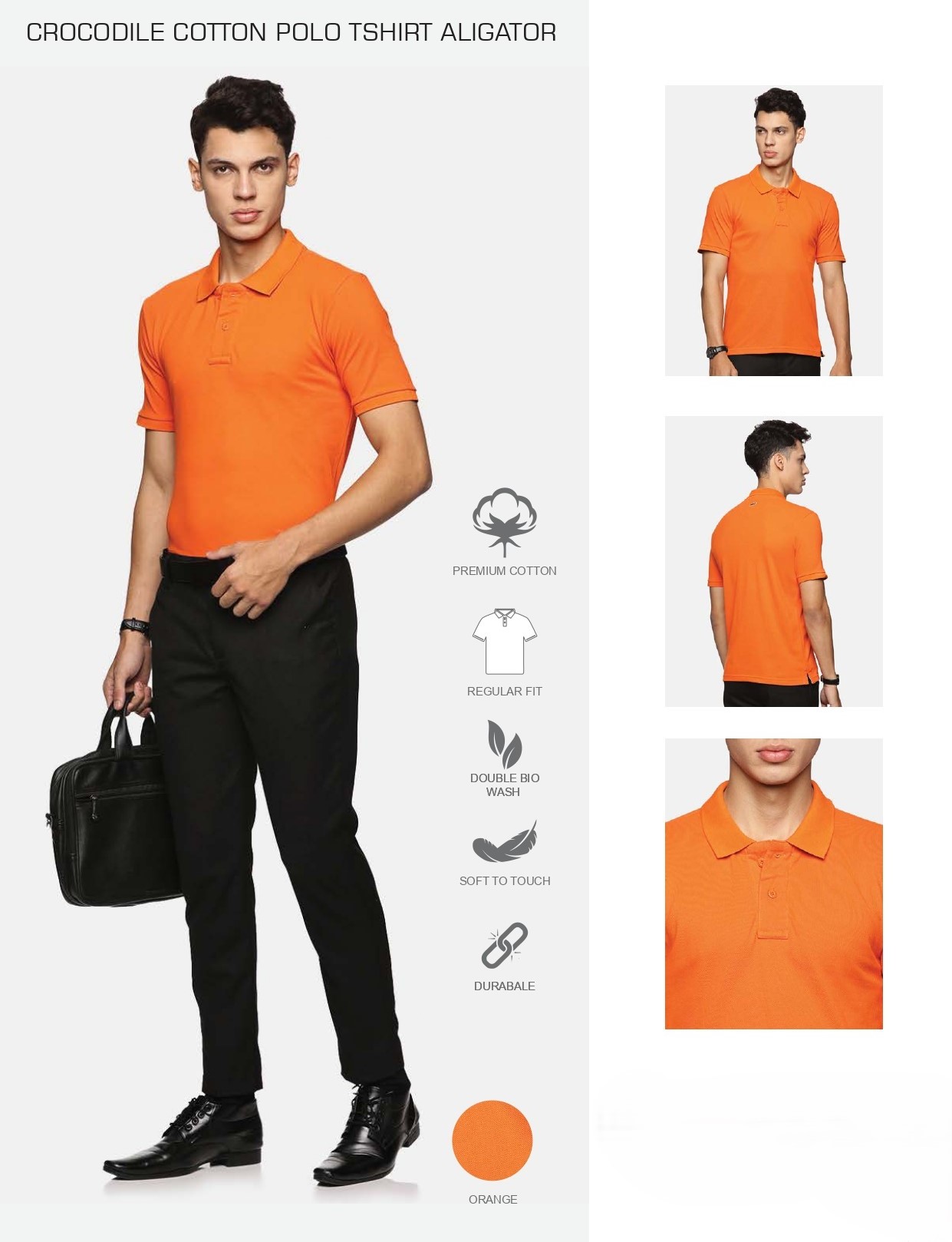 Crocodile - Cotton Polo T-shirt Aligator