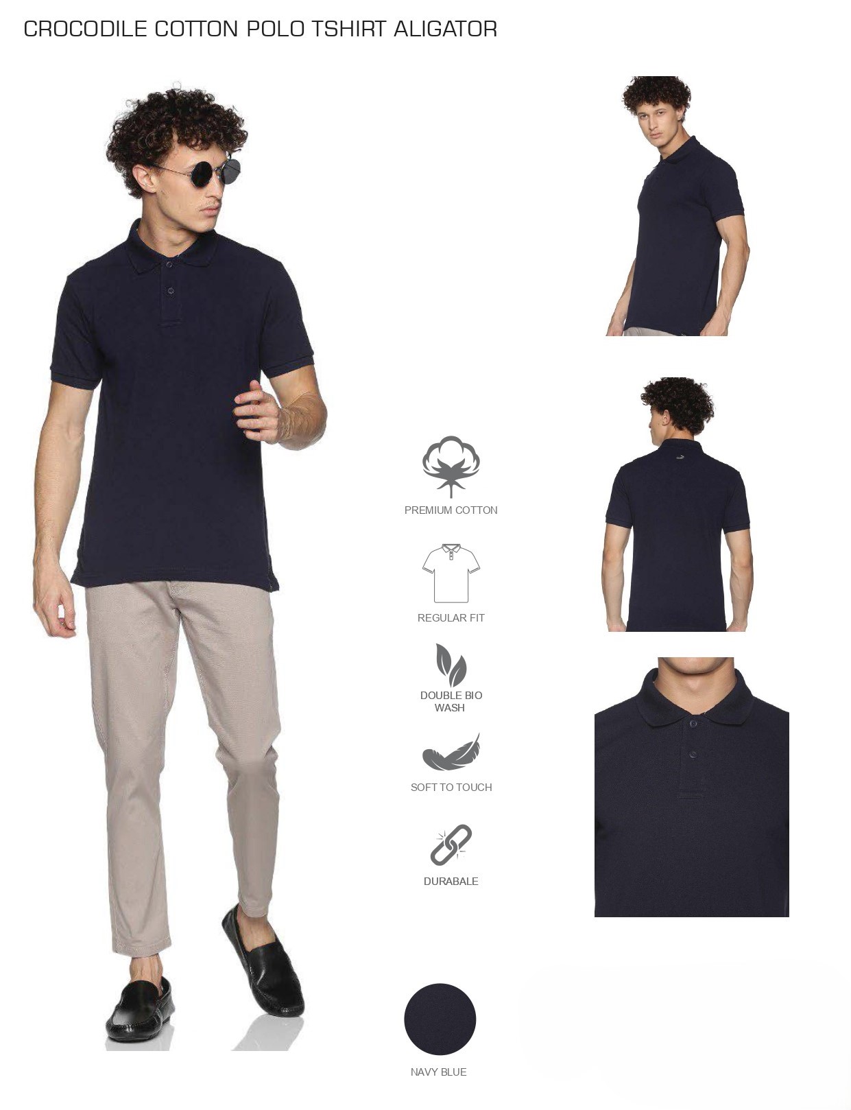 Crocodile - Cotton Polo T-shirt Aligator