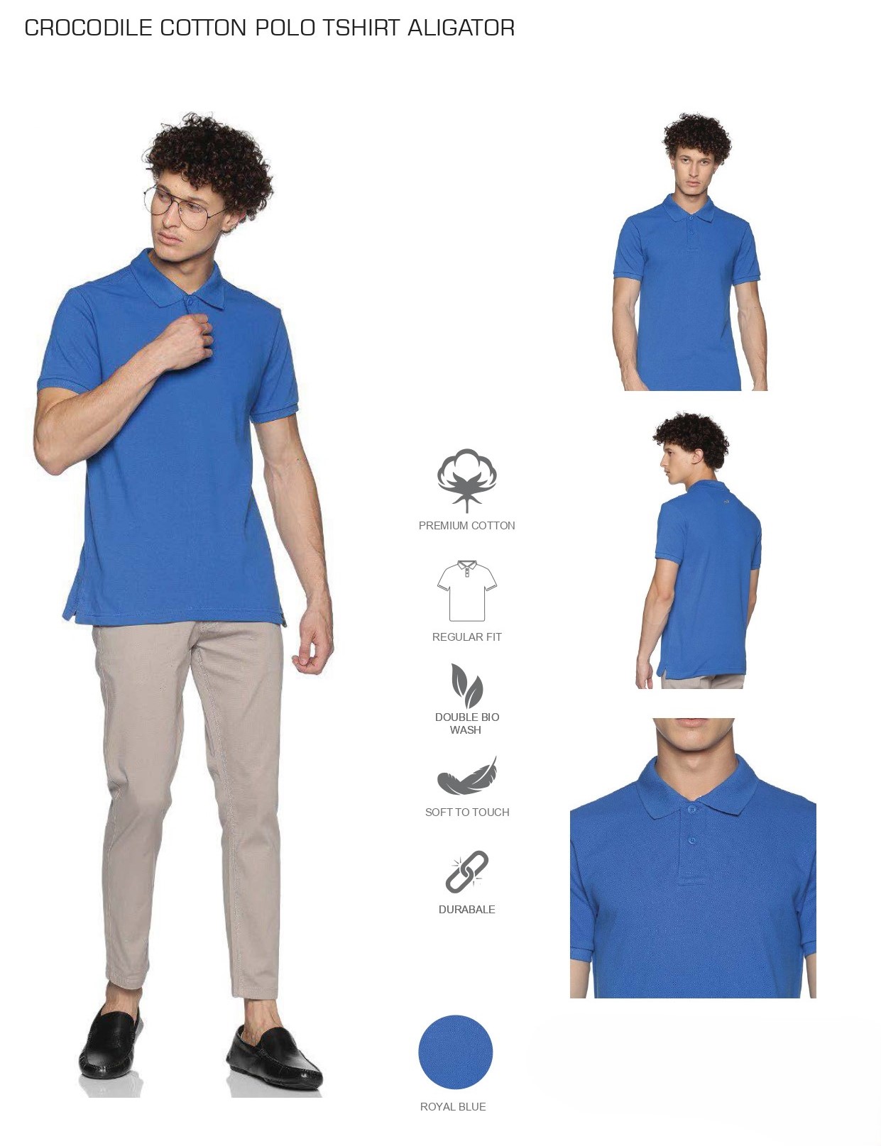 Crocodile - Cotton Polo T-shirt Aligator