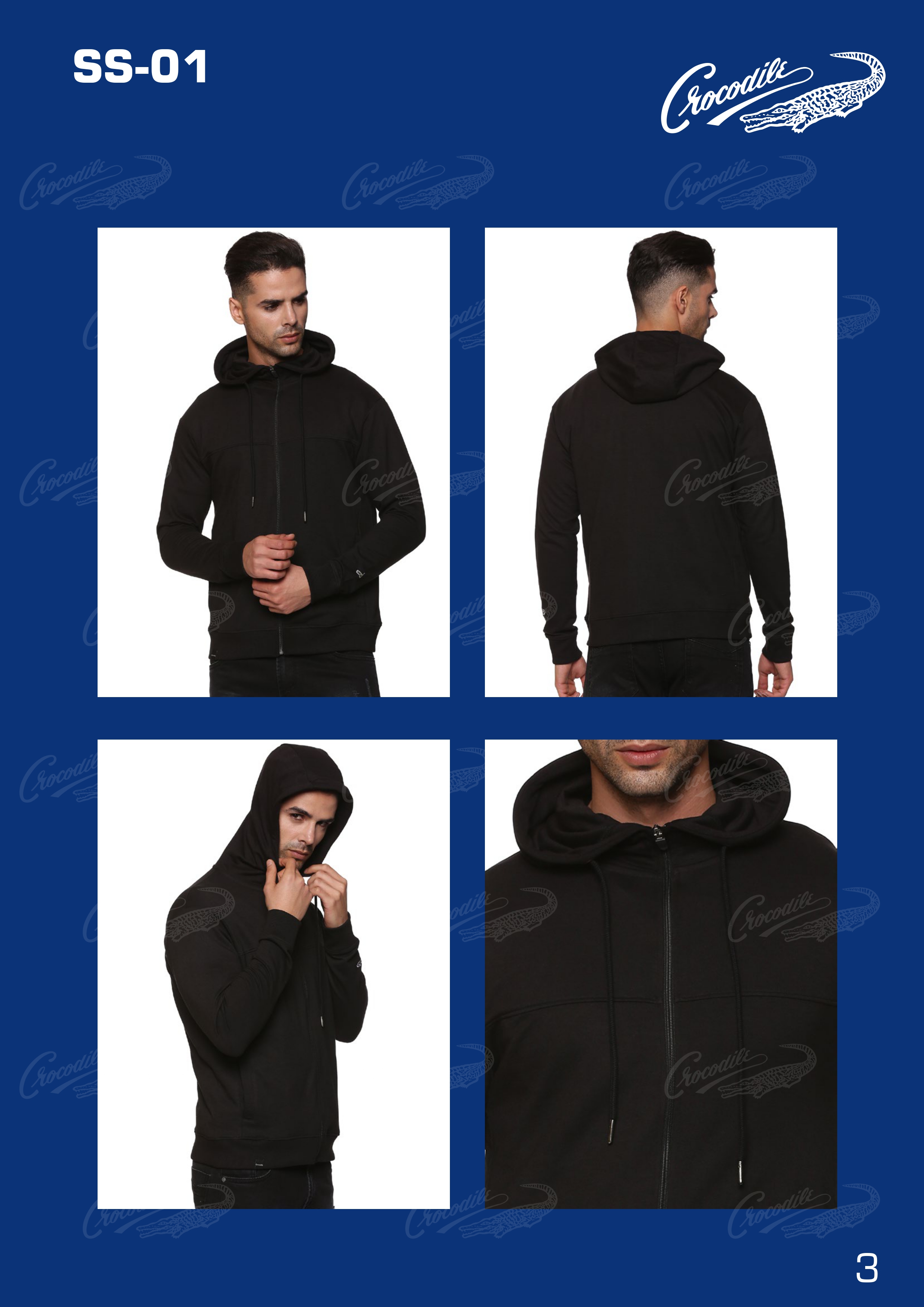 Crocodile Sweat shirt with full zip,hood