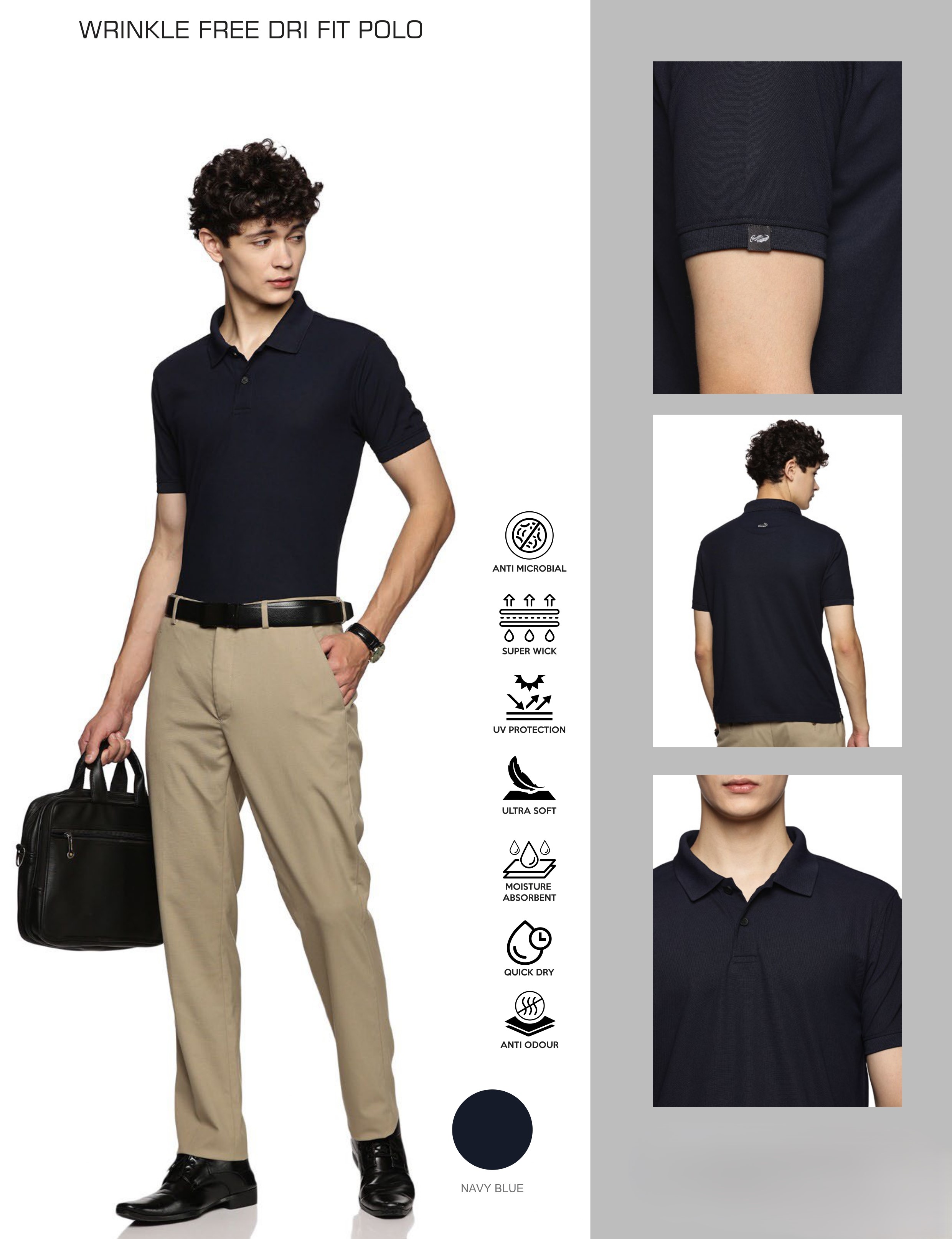 Crocodile - Wrinkle Free Dri Fit Polo