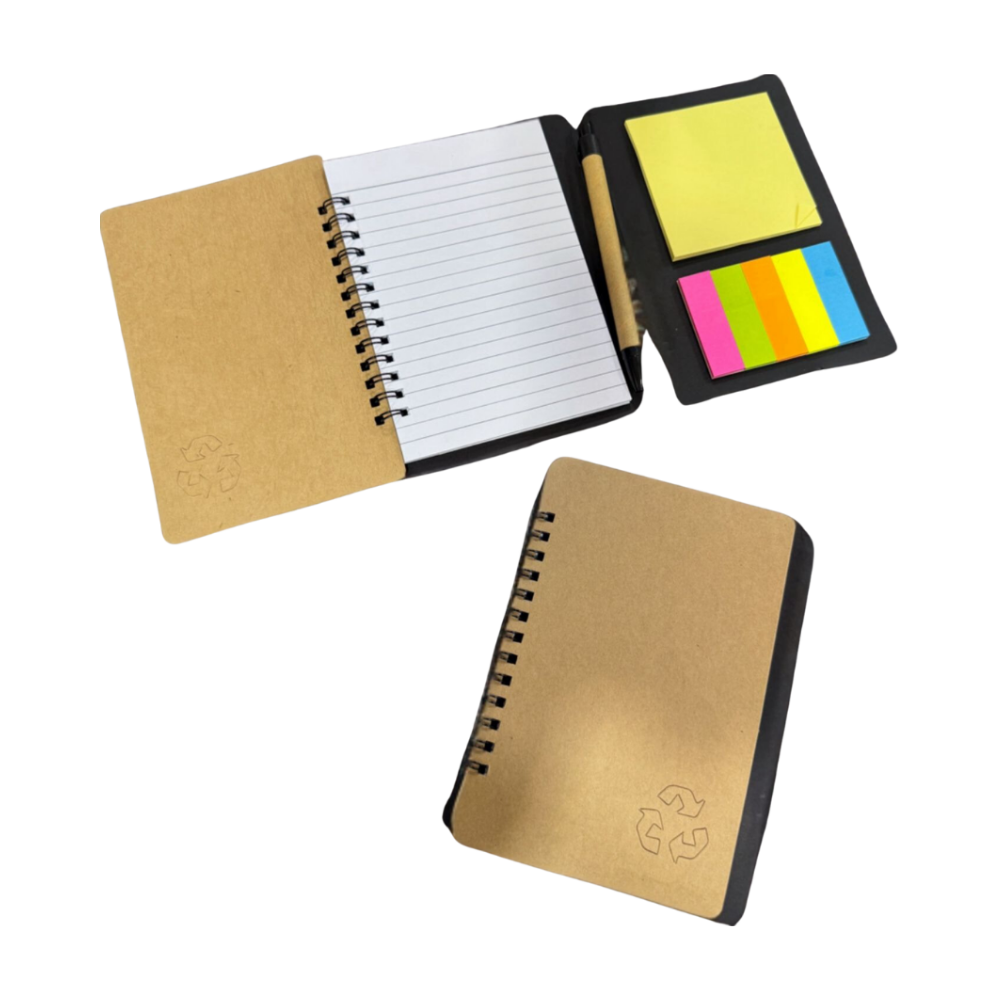 A6 Spiral Memo pad with Sticky pad and pen - M044